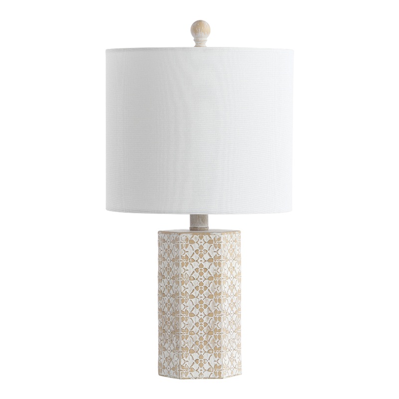 Nanette Ivory And Beige Lace Floral Table Lamp