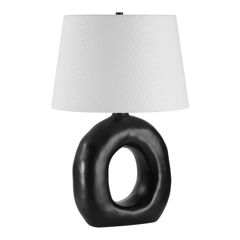Omaru Black Ceramic Organic Open Table Lamp
