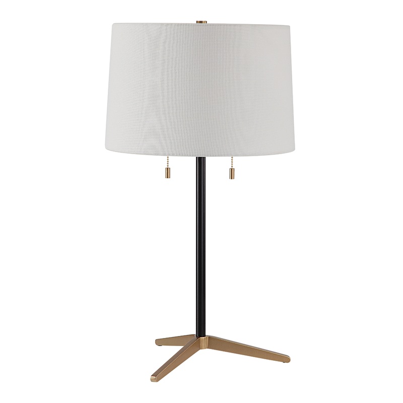 Orno Black And Gold Metal Tripod Table Lamp 2 Piece Set