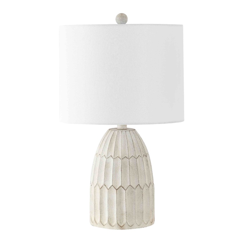 Ronken White Textured Dome Table Lamp