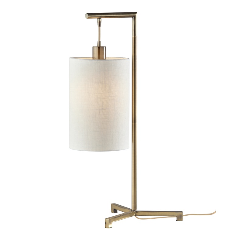 Yves Antique Brass Hanging Shade Table Lamp