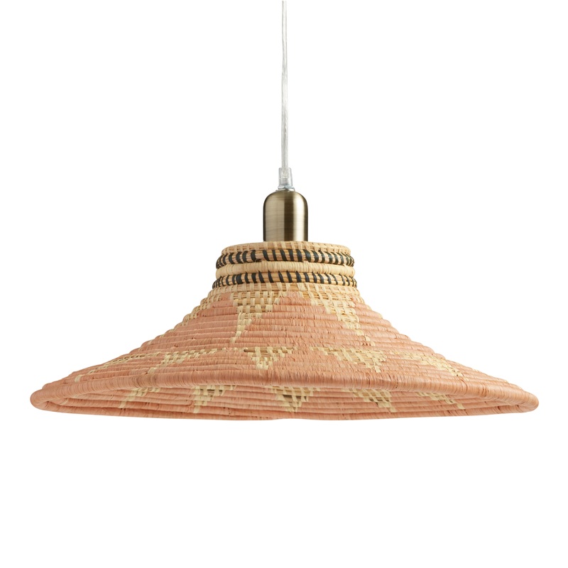 All Across Africa Blush Raffia Pendant Shade