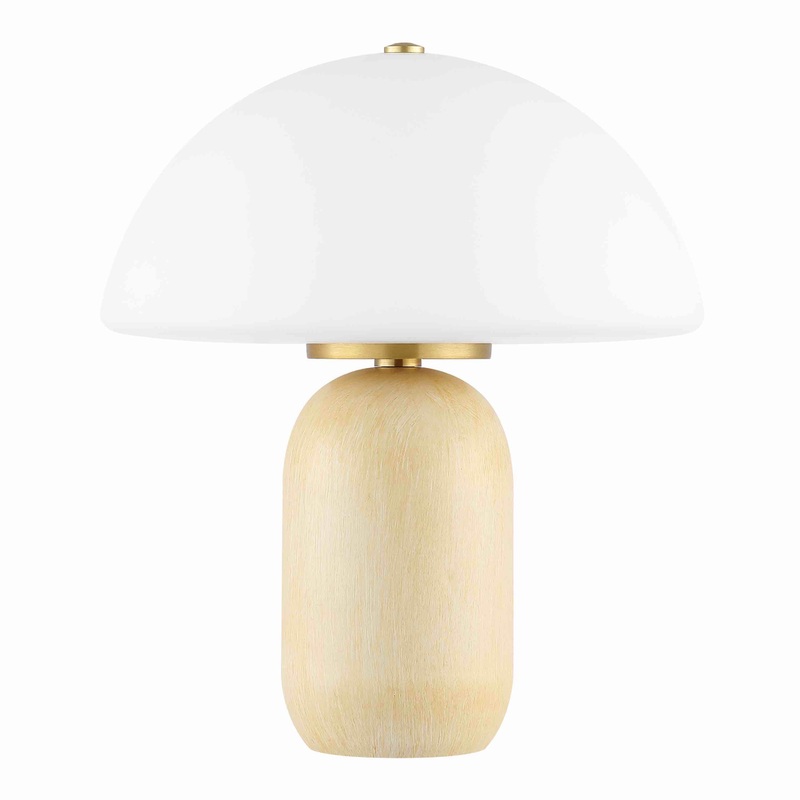 Burgon White Glass Dome and Natural Iron Table Lamp