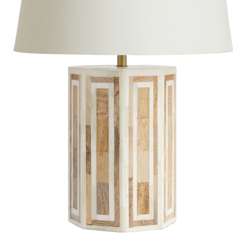 Cairo Mango Wood Bone Inlay Geometric Table Lamp Base