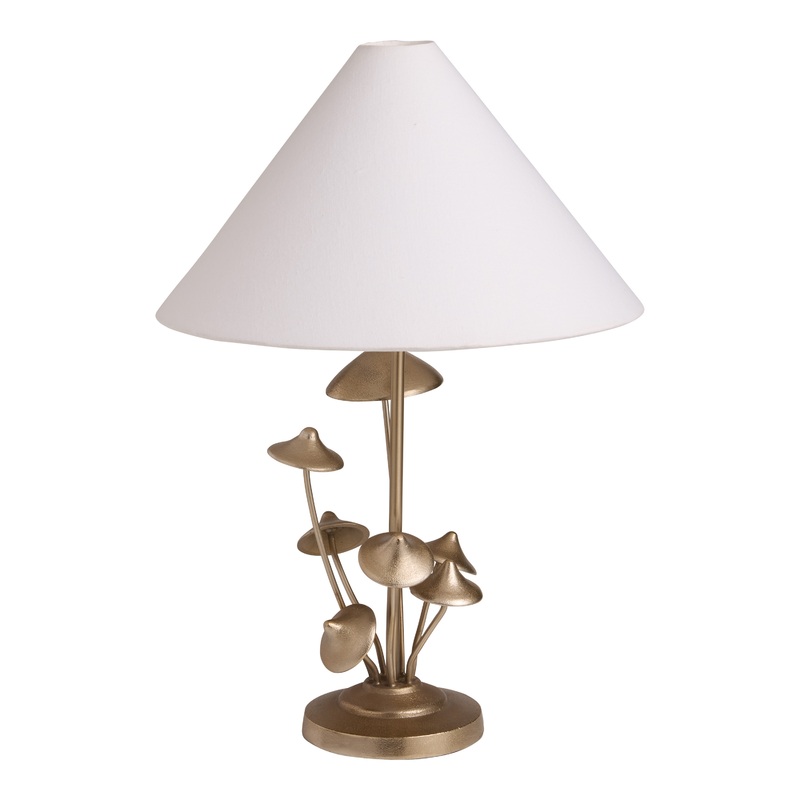 Champagne Gold Mushrooms Figural Table Lamp
