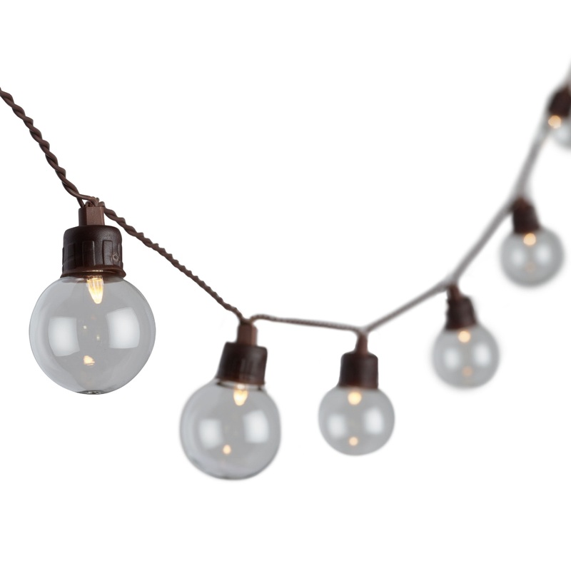 Clear Glass Solar LED 30 Bulb String Lights