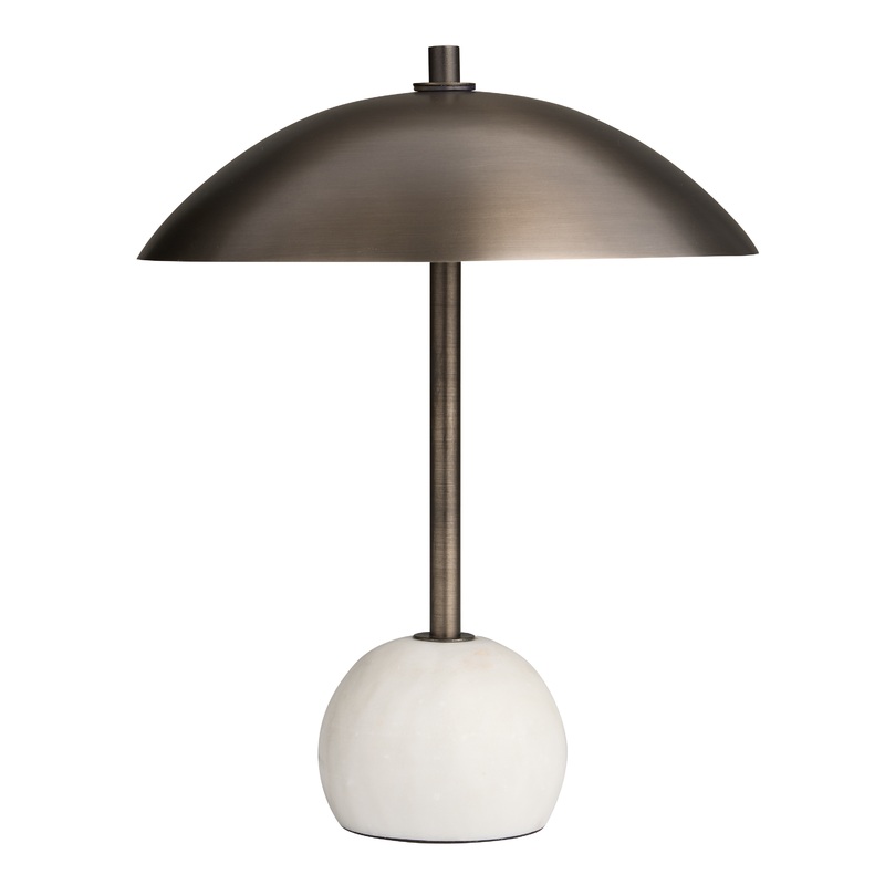 Evie Marble and Blackened Bronze 2 Light LED Table Lamp