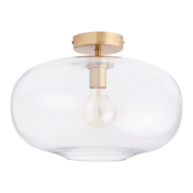Glass Orb Semi Flush Mount Ceiling Light