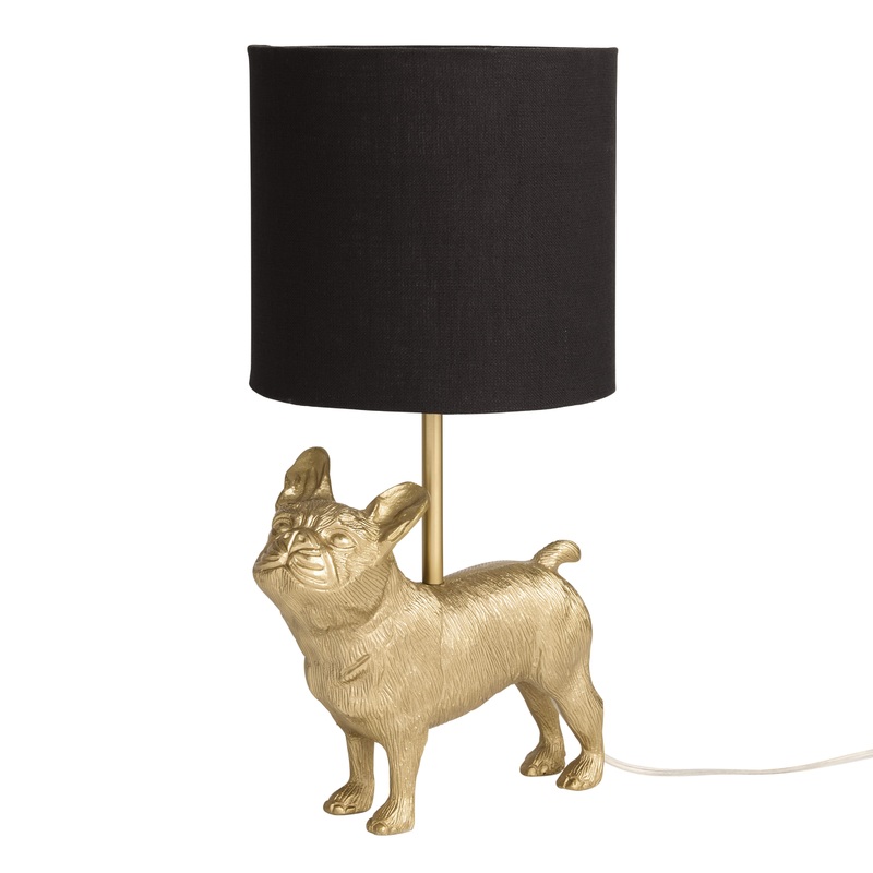 Gold Metal French Bulldog Table Lamp