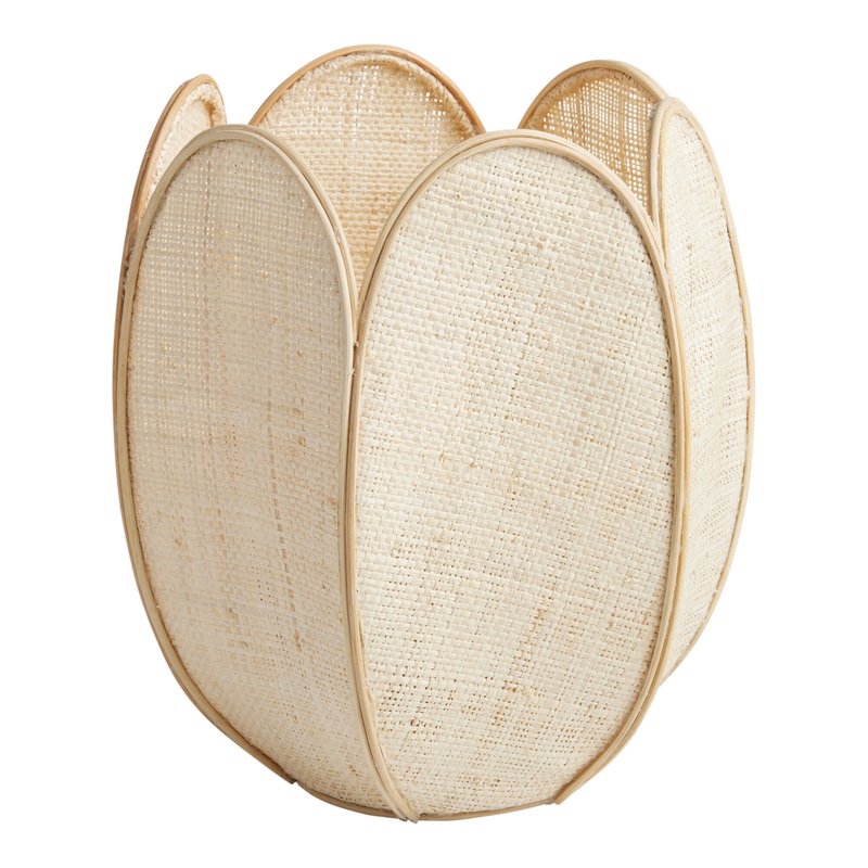 Ingrid Natural Raffia and Wood Flower Shaped Accent Lamp
