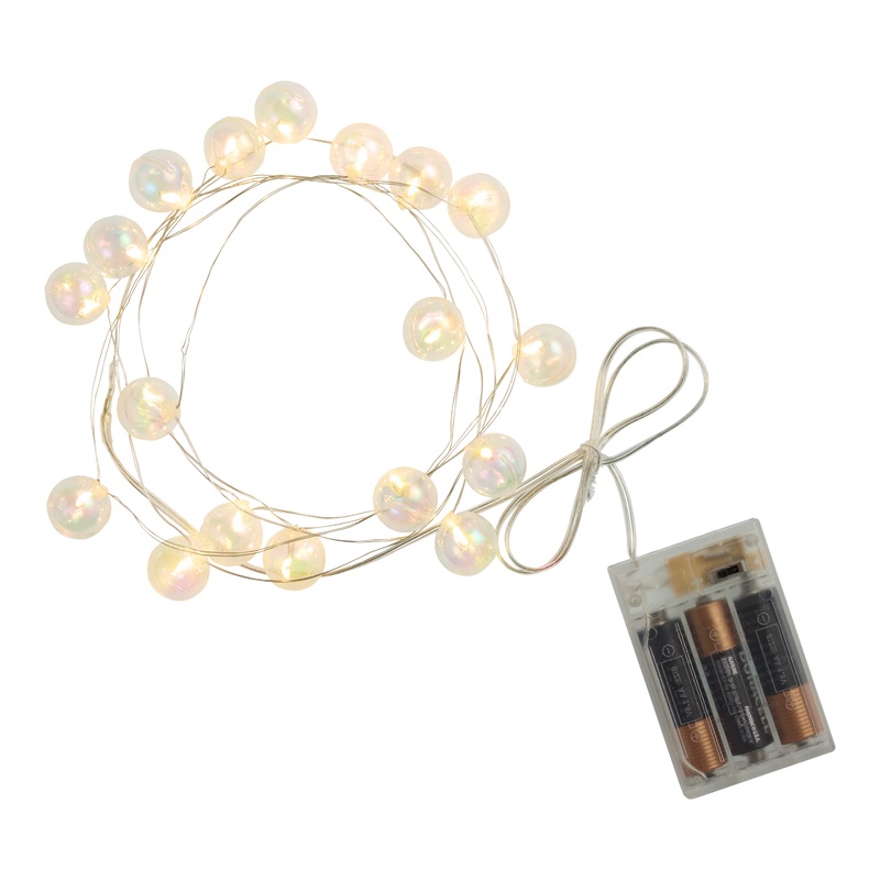 Iridescent Globe LED 18 Bulb Battery Operated String Lights
