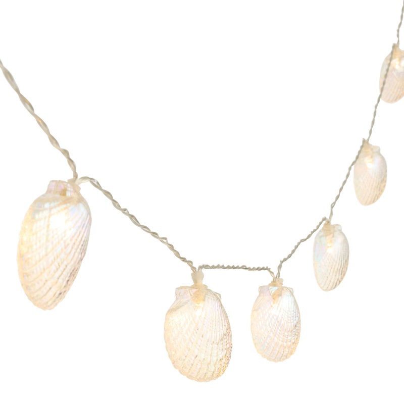 Iridescent Seashell LED Battery Operated String Lights