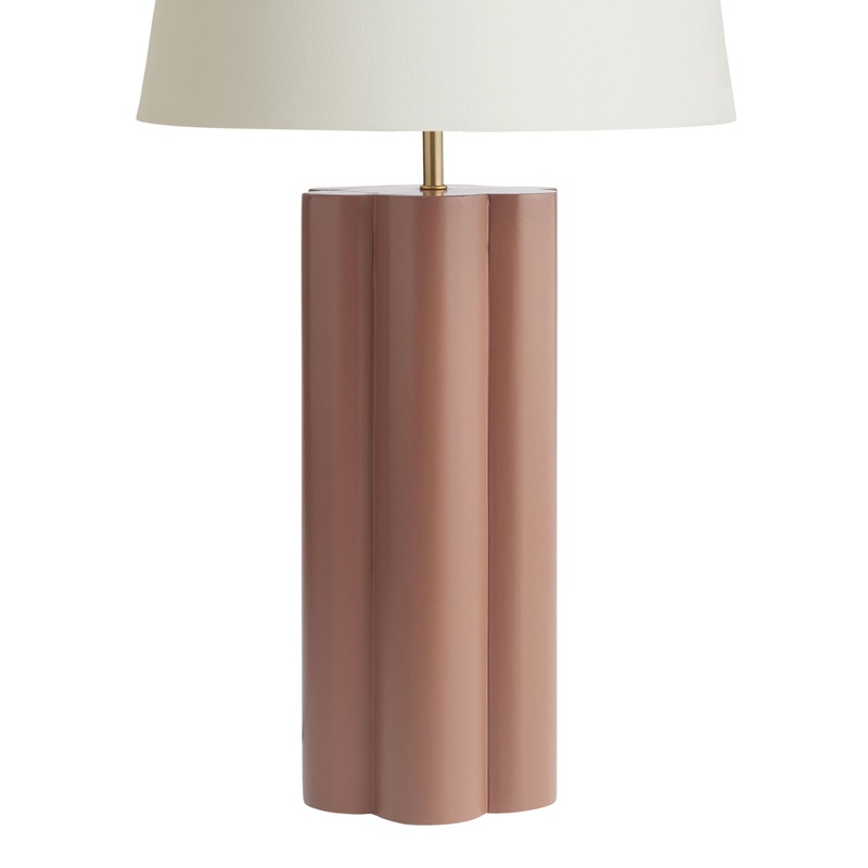 Katia Terracotta Mango Wood Scalloped Pillar Table Lamp Base