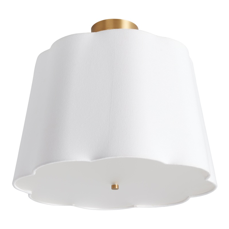 Lily White Scalloped Fabric Pendant Lamp