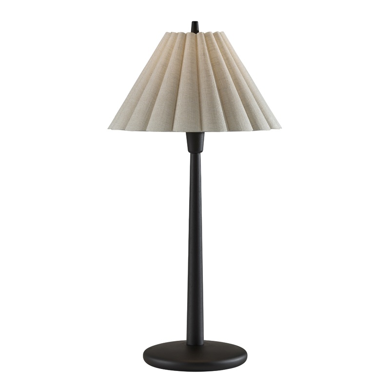 Matilda Wood and Cream Scalloped Empire Shade Table Lamp