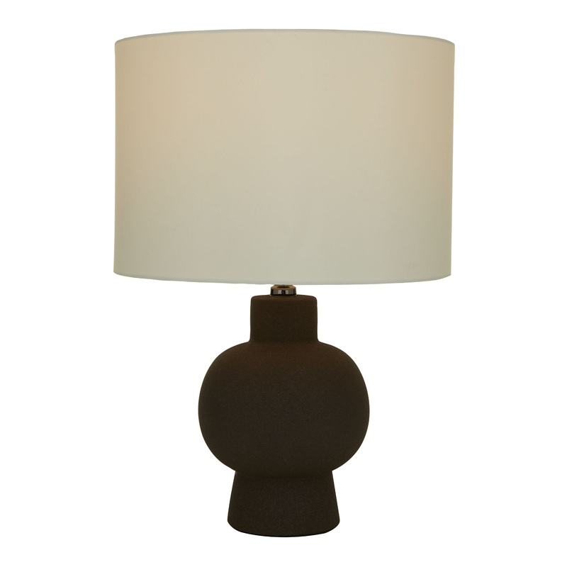 Matte Black Ceramic Geo Modern Table Lamp
