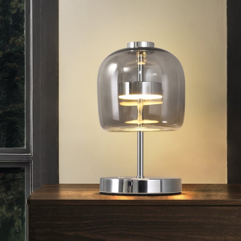 Modern Chrome 3-Color Light LED Table Lamp