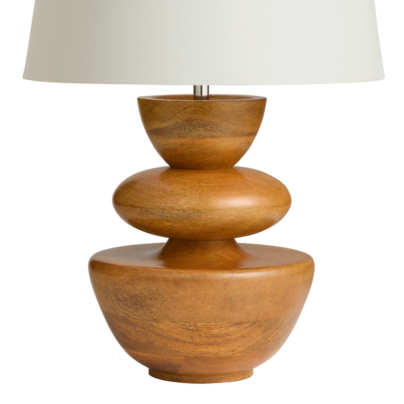 Natural Mango Wood Stacked Geo Table Lamp Base