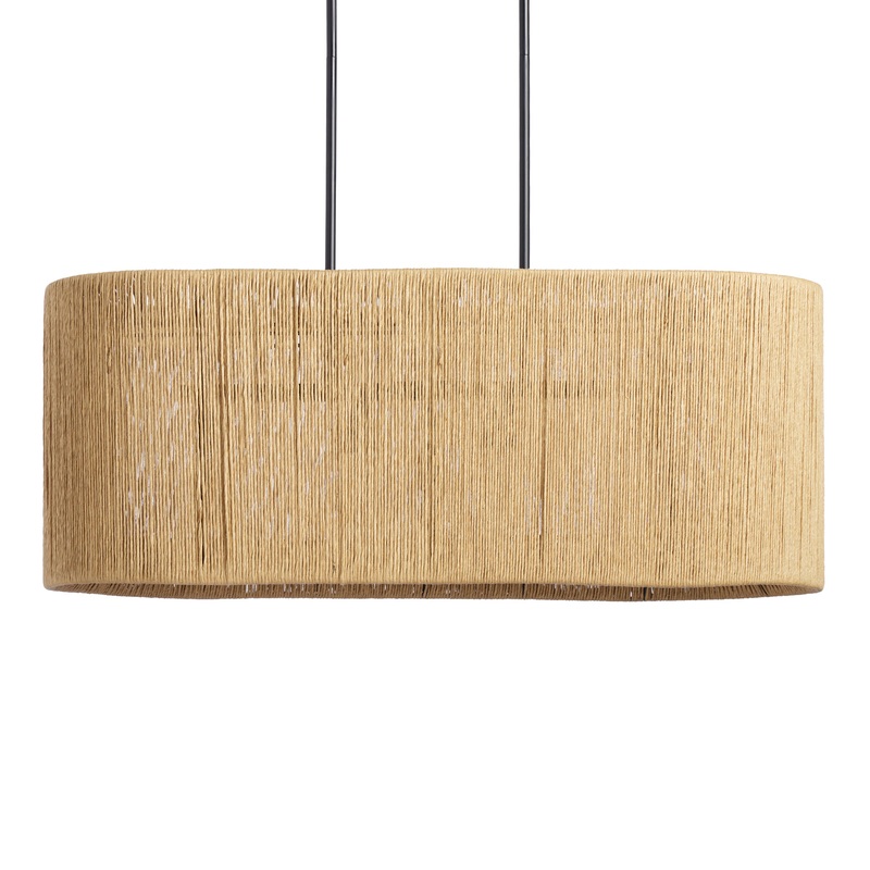 Oversized Natural Jute Rope Linear 4 Light Chandelier