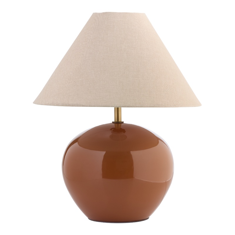 Round Caramel Blown Glass Empire Shade Table Lamp