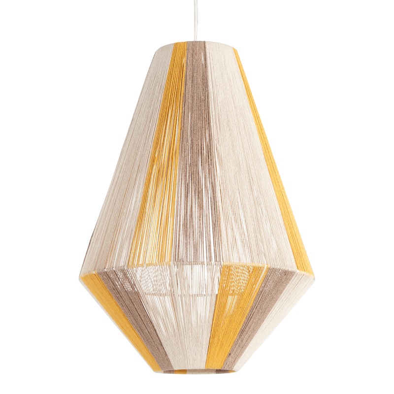 Yellow and Natural Rope Teardrop Erin Pendant Shade
