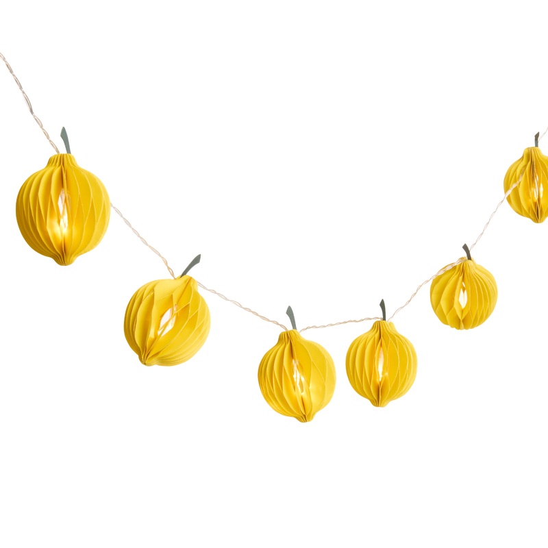 Yellow Honeycomb Paper Lemon String Lights