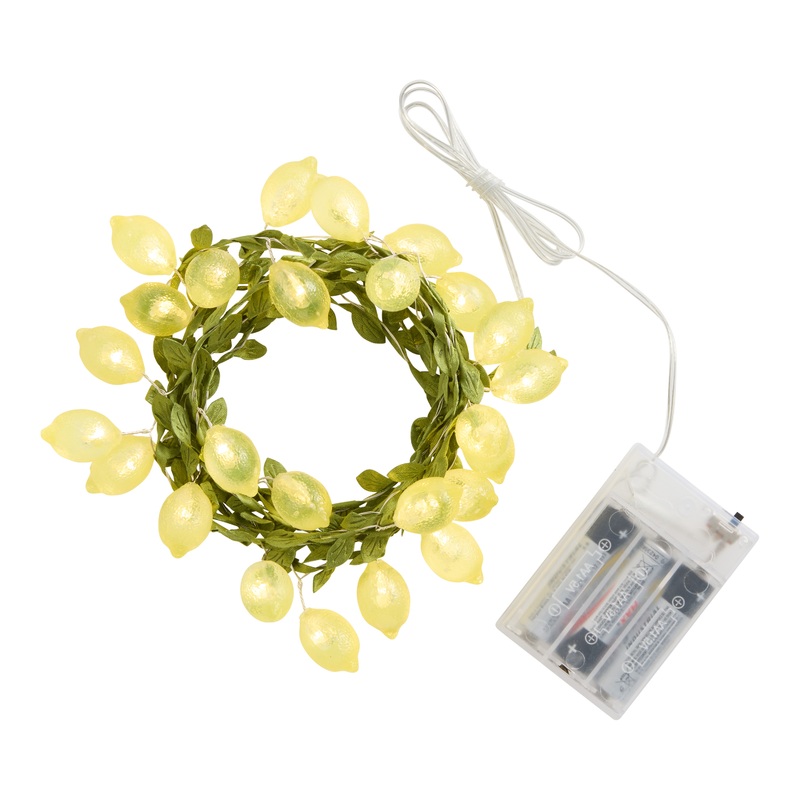 Yellow Lemon Micro LED 25 Bulb Battery Operated String Lights