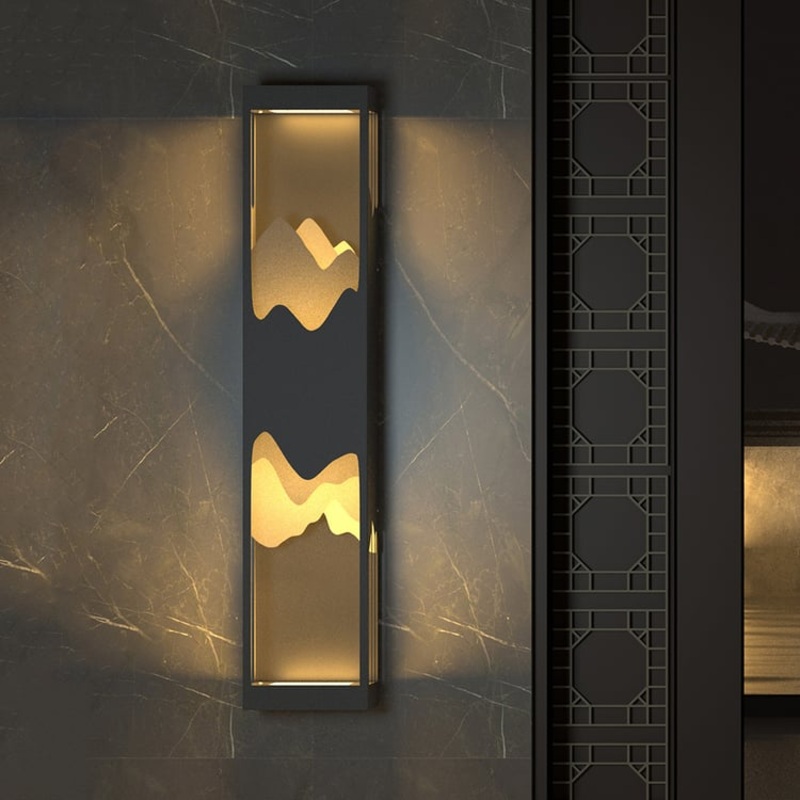 40″ Modern Flush Mounted LED Outdoor Lighting Wall Sconces Layered Cuboid