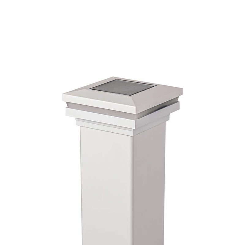 Aria Railing White Integrated LED Solar Deck Rail Light LSO45310WT