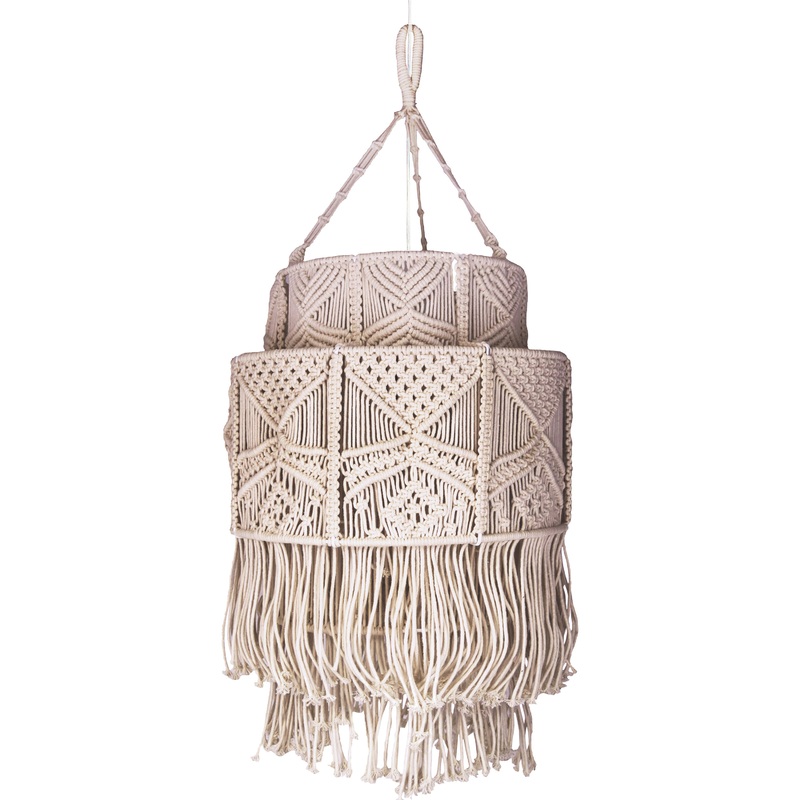 Ashbury Tiered Macrame Fringe Pendant Lamp