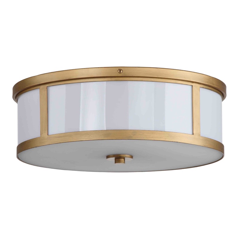 Avery Antique Gold Drum Flush Mount Ceiling Light