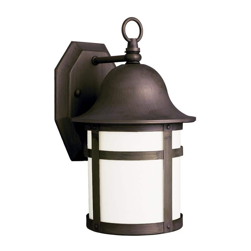Bel Air Lighting Thomas 2-Light Weathered Bronze Outdoor Wall Light Fixture with White Frosted Glass 4581 WB