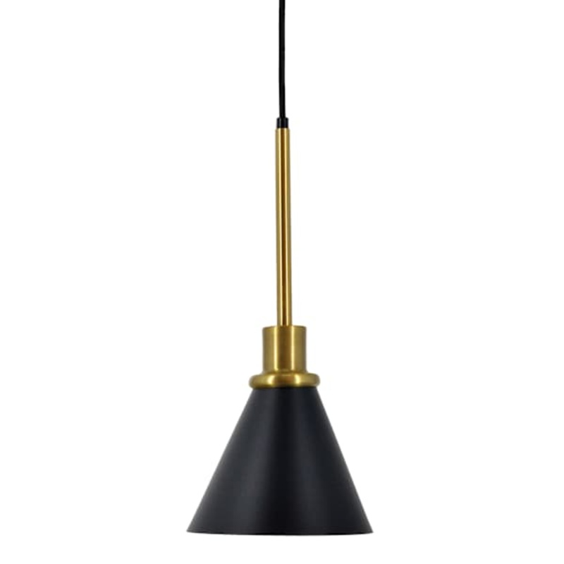 Black & Brass Metal Hardwire Pendant Light, 16″