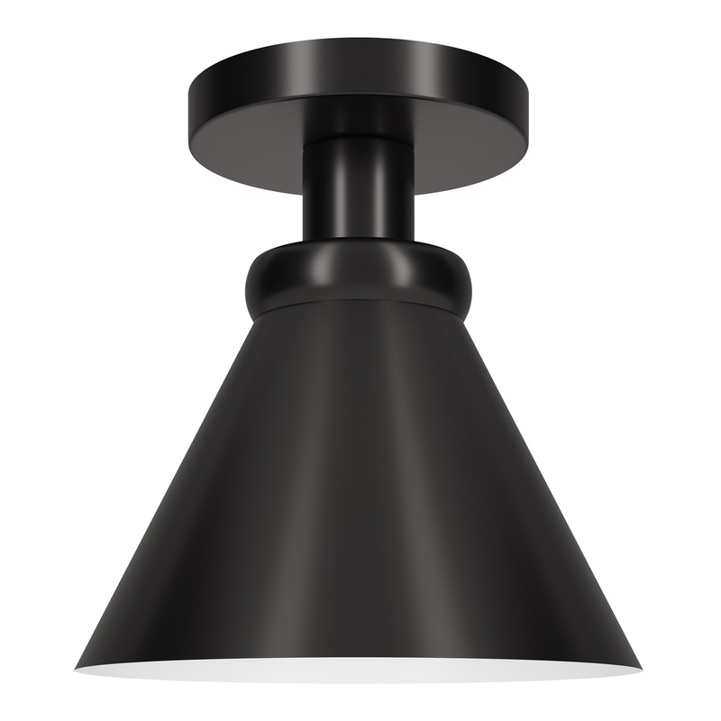 Caxton Metal Cone Semi Flush Mount Ceiling Light