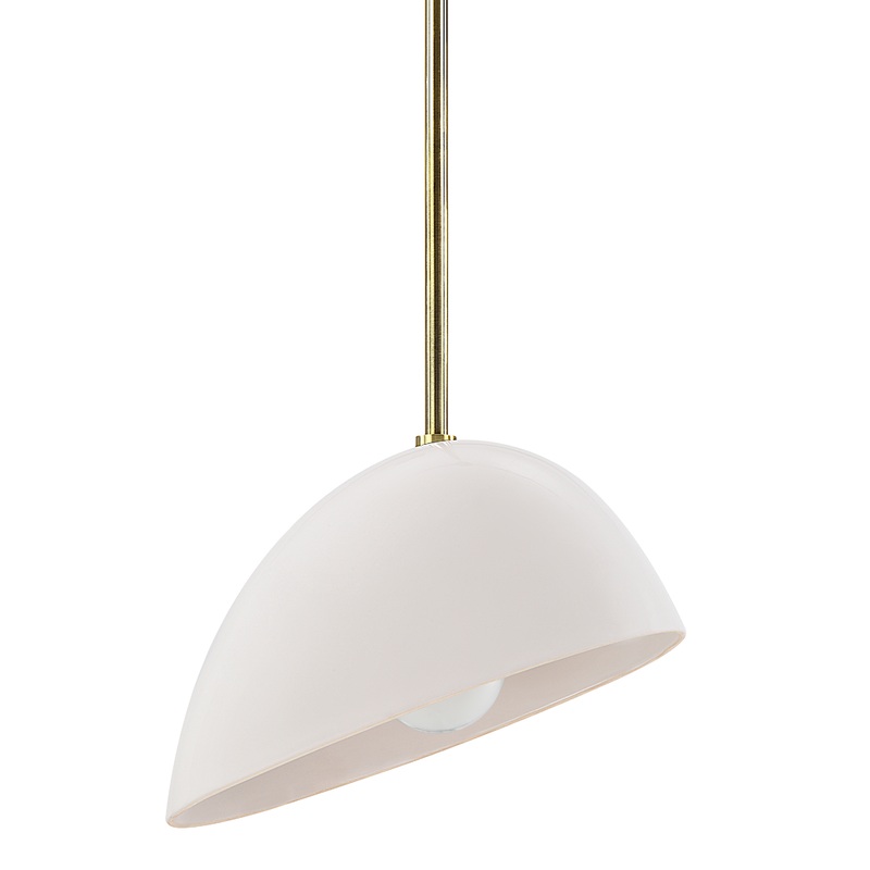 Corio Gold Metal And White Ceramic Asymmetrical Pendant Lamp