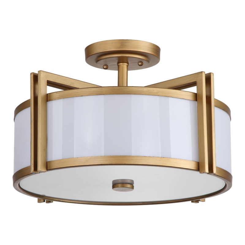 Davis Gold Trim 3 Light Flush Mount Ceiling Light