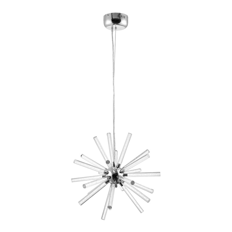 Gema Chrome And Clear Glass Pendant Lamp