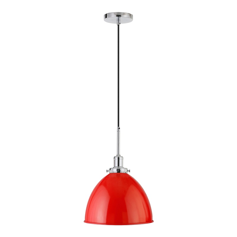 Iris Red Metal Dome Shade Pendant Lamp