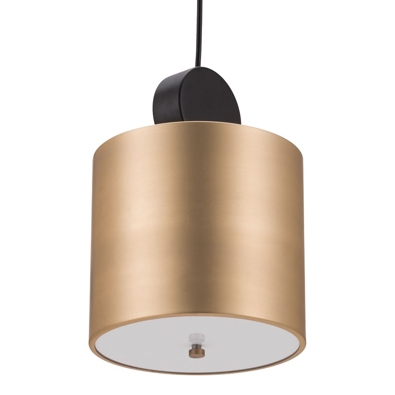 Jackson Gold and Black Metal Drum Pendant Lamp