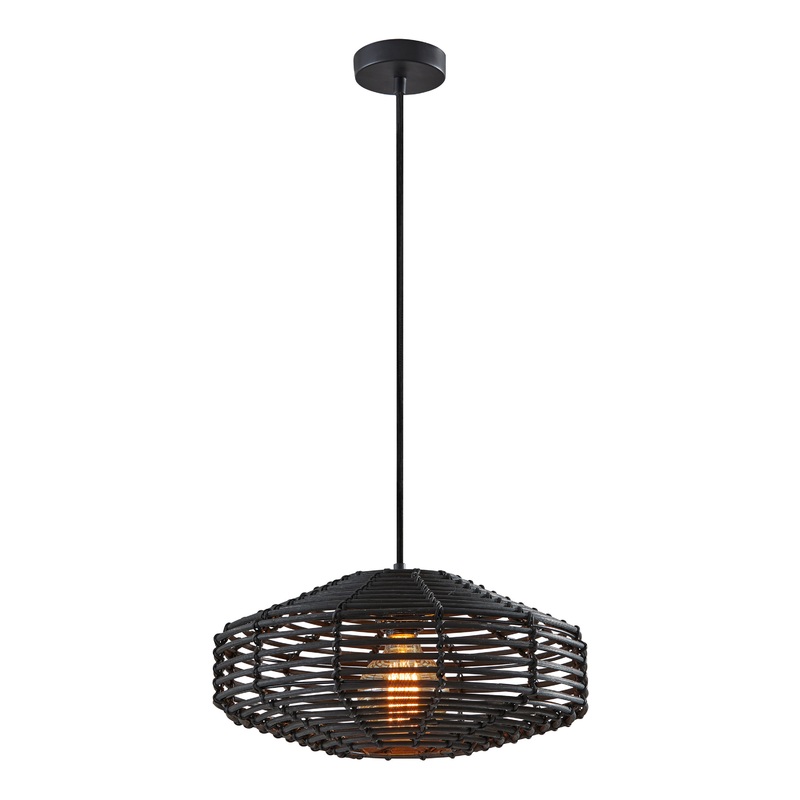 Kimo Black Rattan Pendant Lamp