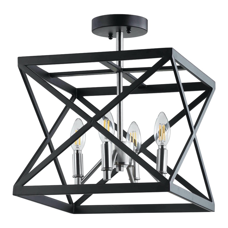 Matias Black And Nickel Flush Mount Ceiling Light