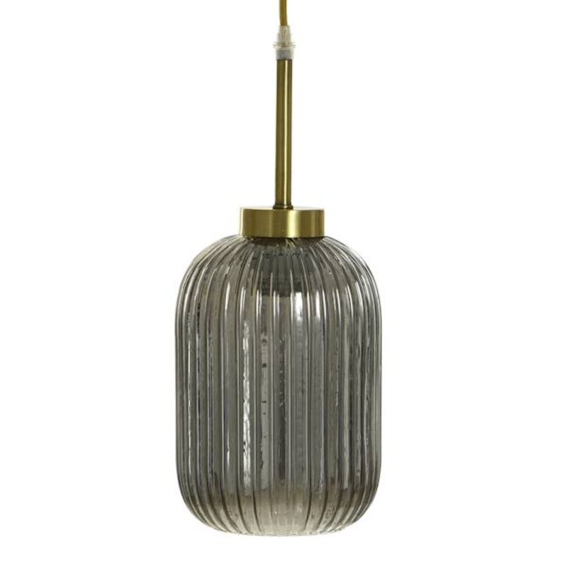 Metallic Glass Ribbed Hardwire Pendant Light, 8″
