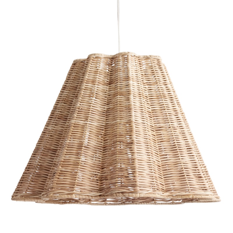 Paloma Natural Rattan Scalloped Pendant Shade