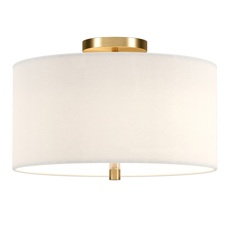 Ruby Metal And Linen Flush Mount Ceiling Light