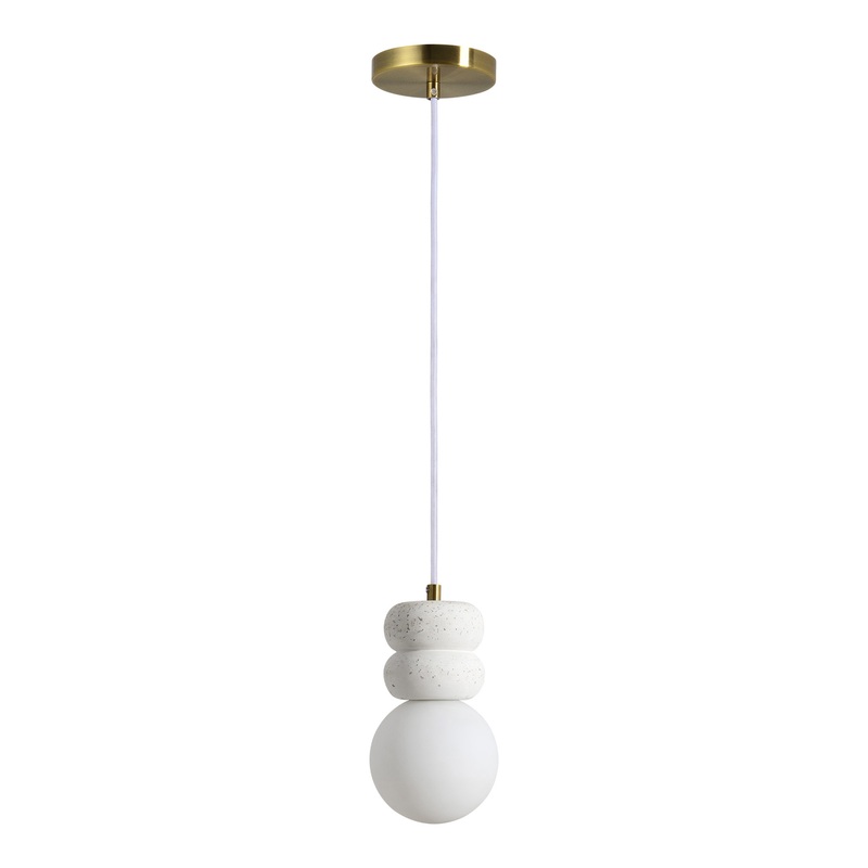 Tempress Off White Terrazzo and Glass Globe Pendant Lamp