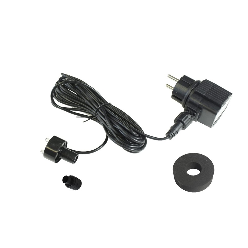 Arnusa source stone lighting fountain lighting LED + power supply pond lighting (RGB-color change) 30mm 5 meters cable 1/2 “and 3/4” hose connection LED ring with foam seal