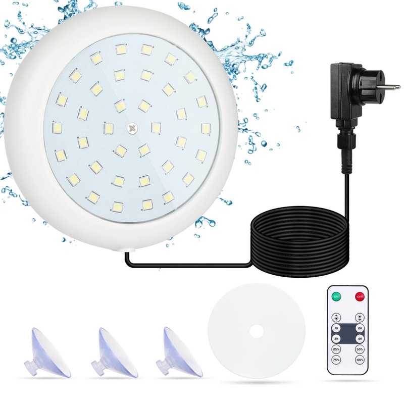 Coolwest LED pool lighting 10W white light Pool lighting underwater LED with magnet for steel wall pools framepools IP68 waterproof dimmable pool lighting underwater with 7 m cable 12V