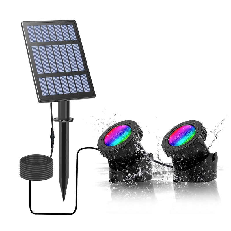 Coreslux solar pond lighting outside diving spotlights adjustable underwater lights RGB color change IP68 waterproof car on/from garden headlight landscape outdoor lighting 2 pieces