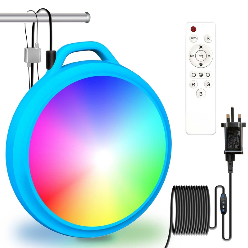 EEIEER Pond Lights 64 LED Swimming Pool Lights RGB Underwater with Remote Control Hot Hub IP68 Light for Aquarium Garden Yard Pool Fountain Pond Blue (LT-01)