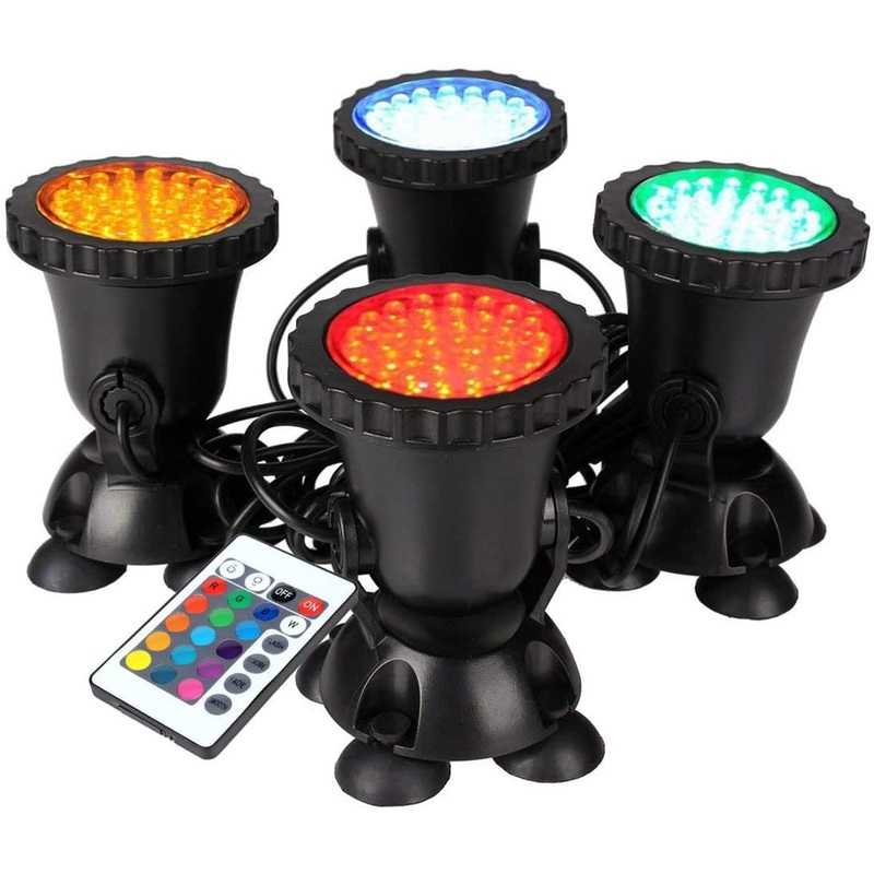 GreenSun Pond Lighting Underwater RGB Spot Light IP68 Waterproof Garden Pond Lamp Fish Pond Lamp with Remote Control